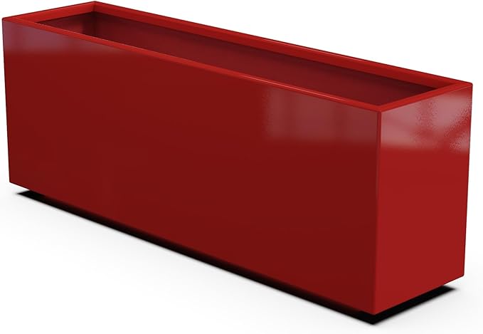 Plantercraft Powder-Coated Aluminum Planter Box - Rectangle - Metal All Weather | Indoor Outdoor | Made in USA | Fully Assembled