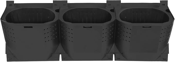 Wall-Mounted Flower Pot Holder for Indoor Outdoor Use on Balcony, Patio, Garden (36-Slot Black)
