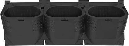Wall-Mounted Flower Pot Holder for Indoor Outdoor Use on Balcony, Patio, Garden (36-Slot Black)