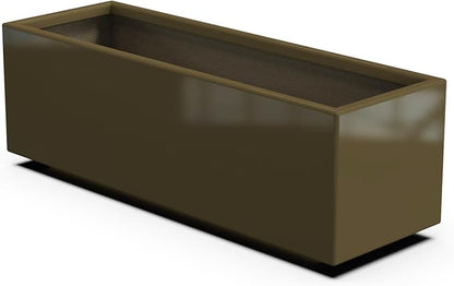 Plantercraft Powder-Coated Aluminum Planter Box - Rectangle - Metal All Weather | Indoor Outdoor | Made in USA | Fully Assembled