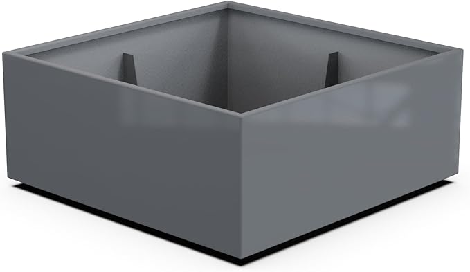 Plantercraft Powder-Coated Aluminum Planter Box - Square Cube - Metal All Weather | Indoor Outdoor | Made in USA | Fully Assembled