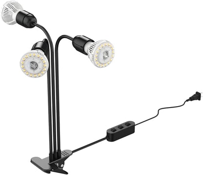 SANSI LED Grow Lights for Indoor Plants, 450W Full Spectrum 3-Head Gooseneck Grow Lamp with Ceramic Tech., 30W Power Clip-on High PPFD Plant Light with Optical Lens, Lifetime Free Bulb Replacement