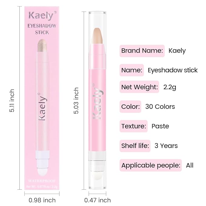 evpct 2Pcs Cream Eyeshadow Sticks Set for Eyes Waterproof, Rose Shimmer & Desert Matte Cream Eyeshadow Applicator Stick Pen, Long Lasting High Pigmented Eye Shadow sombras en crema para ojos 27 + 28