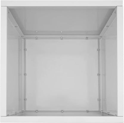Steel Planter Box Square Indoor Outdoor Planters Large Metal Planter Flower Pot for Garden Patio Deck Yard Commercial Residential (White, 20" L x 20" W x 20" H)
