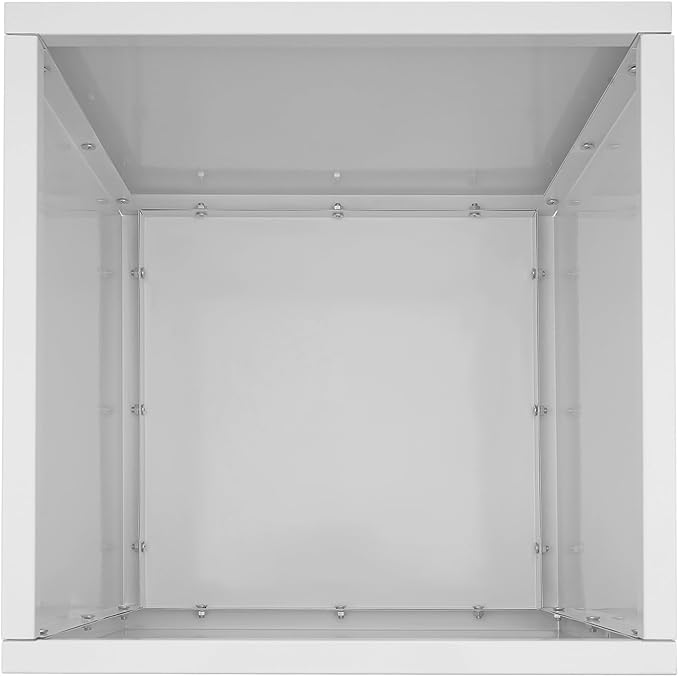 Steel Planter Box, 20" x 20" x 20" Square Planter Metal Box Tall Planters Heavy Duty Plant Boxes for Indoor Outdoor Tall Plants, Flowers or Shrubs (White, 20" x 20" x 20")