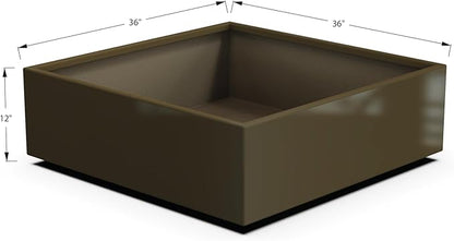 Plantercraft Powder-Coated Aluminum Planter Box - Square Cube - Metal All Weather | Indoor Outdoor | Made in USA | Fully Assembled
