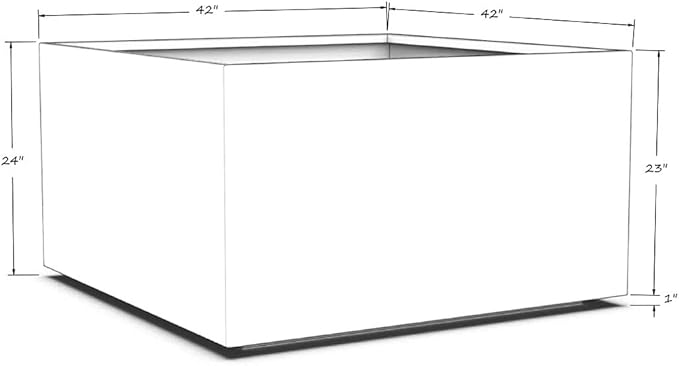 Plantercraft Powder-Coated Aluminum Planter Box - Square Cube - Metal All Weather | Indoor Outdoor Commercial Residential | Made in USA | Fully Assembled