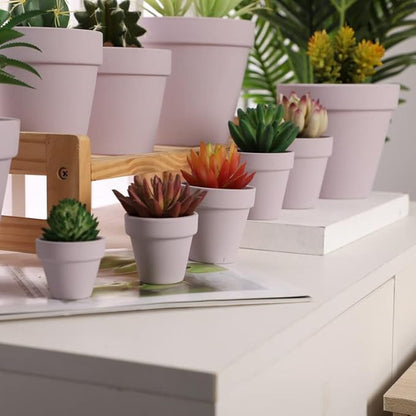 Yishang 1.9 Inch Tiny Pink Terracotta Pots Pack of 36-Small Mini White Clay Pots with Drainage Holes Flower Nursery Terra Cotta Planter for Tiny Cactus,Herb,Succulent Plants,Crafts