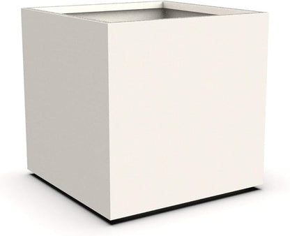 Plantercraft Powder-Coated Aluminum Planter Box - Square Cube - Metal All Weather | Indoor Outdoor Commercial Residential | Made in USA | Fully Assembled