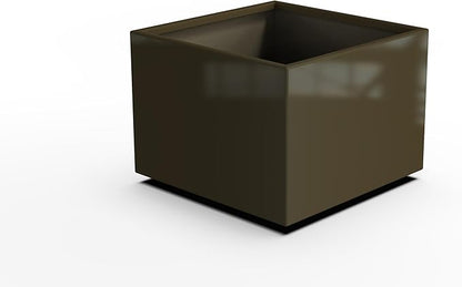 Plantercraft Powder-Coated Aluminum Planter Box - Square Cube - Metal All Weather | Indoor Outdoor | Made in USA | Fully Assembled