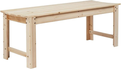 VINGLI Outdoor Wood Bench, 48" Outdoor Bench Patio Wooden Bench Garden Bench Outdoor Backless Bench for Deck Patio (Natural)