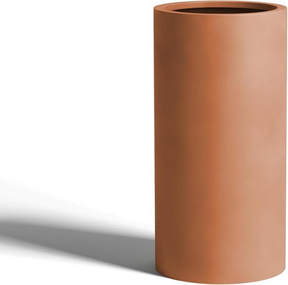 DTY Signature Mount Oxford Tall Outdoor Planter - Large Terracotta 31.5 Inch Height Modern Tall Planter Pot for Indoor & Outdoor Spaces - Stylish Planter for Contemporary Homes and Gardens