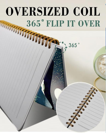 Spiral Journal Notebook,A5 Hardcover Lined Journals for Women Girl 6 x 8.3 in,120 Pages Thick Paper,Cute College Ruled Writing Notebook for Gifts Office Work School(Abstract Landscape Mountain)