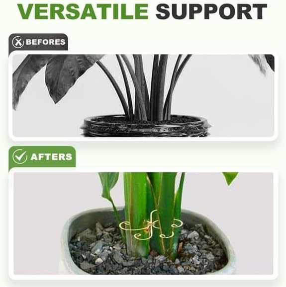 Plant Support Stakes,Flower-Shaped Indoor Plant Trellis,6 Pcs Reusable Plant Holder Stabilizer,Durable Plastic Climbing Plant Support Rings for Potted Plants,Vines,and Growing Support