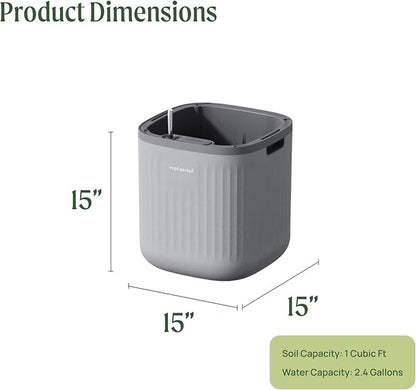 Vego garden Self Watering Pots Home Planters with Water Gauge for Effortless Indoor Plants Fog Gray 2 Pack No Trellis