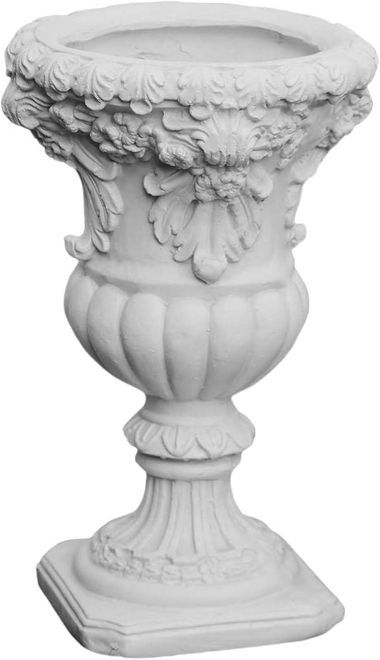 VISIBLE Vintage European Giant Garden Urn Planter, Decorative Cement and Fiber Flower Pot, Make Rust Finished, Wrap Foam Safely Delivered from Local Warehouse (Retro, Large)