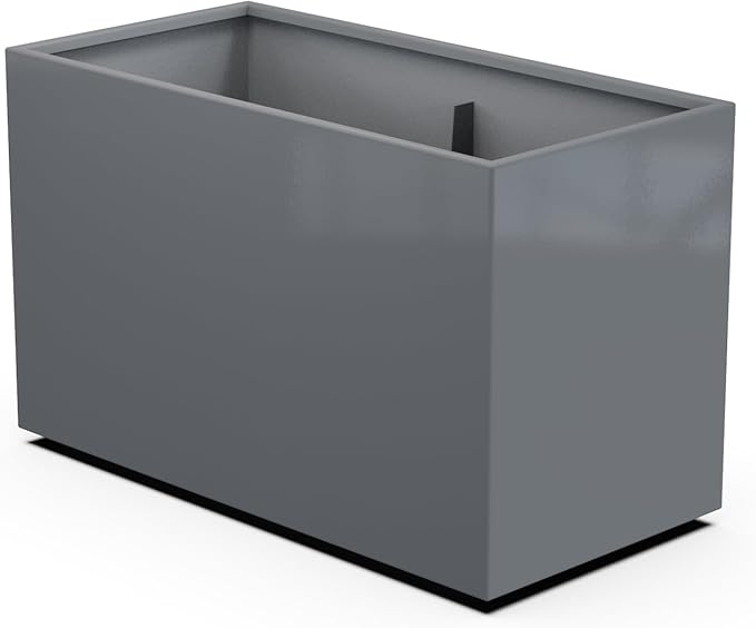 Plantercraft Powder-Coated Aluminum Planter Box - Rectangle - Metal All Weather | Indoor Outdoor | Made in USA | Fully Assembled