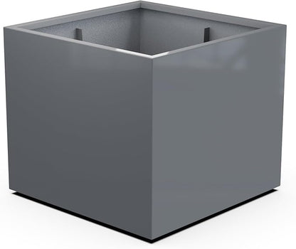 Plantercraft Powder-Coated Aluminum Planter Box - Square Cube - Metal All Weather | Indoor Outdoor | Made in USA | Fully Assembled