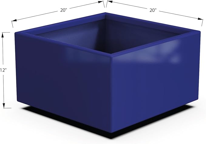 Plantercraft Powder-Coated Aluminum Planter Box - Square Cube - Metal All Weather | Indoor Outdoor | Made in USA | Fully Assembled