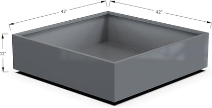 Plantercraft Powder-Coated Aluminum Planter Box - Square Cube - Metal All Weather | Indoor Outdoor | Made in USA | Fully Assembled