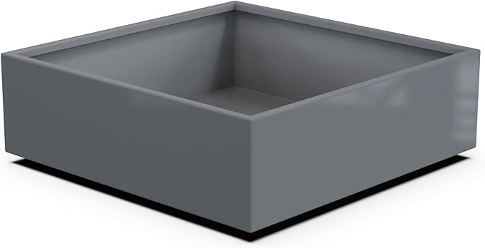 Plantercraft Powder-Coated Aluminum Planter Box - Square Cube - Metal All Weather | Indoor Outdoor | Made in USA | Fully Assembled