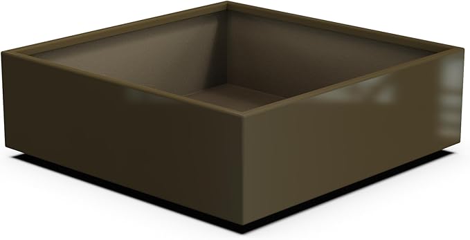 Plantercraft Powder-Coated Aluminum Planter Box - Square Cube - Metal All Weather | Indoor Outdoor | Made in USA | Fully Assembled