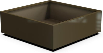 Plantercraft Powder-Coated Aluminum Planter Box - Square Cube - Metal All Weather | Indoor Outdoor | Made in USA | Fully Assembled