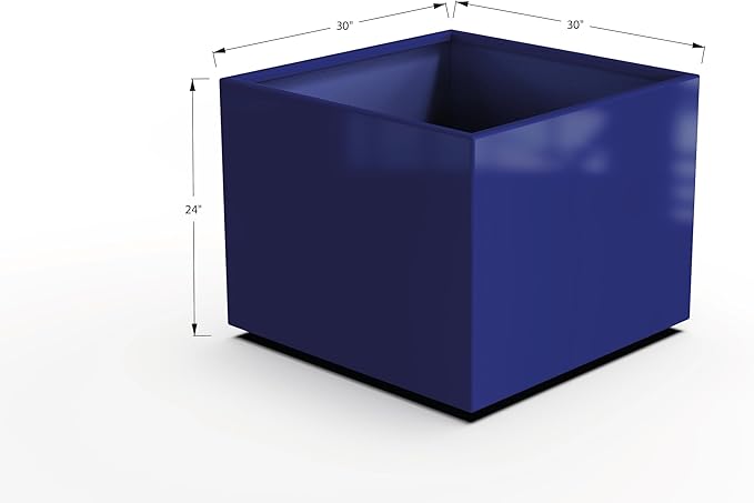 Plantercraft Powder-Coated Aluminum Planter Box - Square Cube - Metal All Weather | Indoor Outdoor | Made in USA | Fully Assembled
