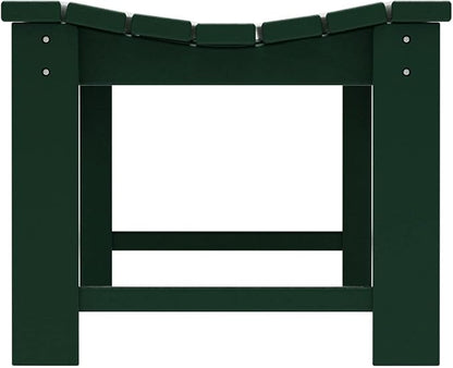 WO Home Furniture Outdoor 46" Backless HDPE Adirondack Bench, Poly Lumber Seat for Patio, Backyard, Balcony, All Weather Resistant with UV Protection, Dark Green