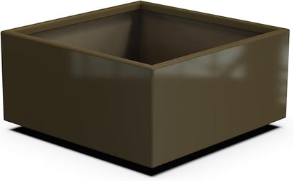 Plantercraft Powder-Coated Aluminum Planter Box - Square Cube - Metal All Weather | Indoor Outdoor | Made in USA | Fully Assembled