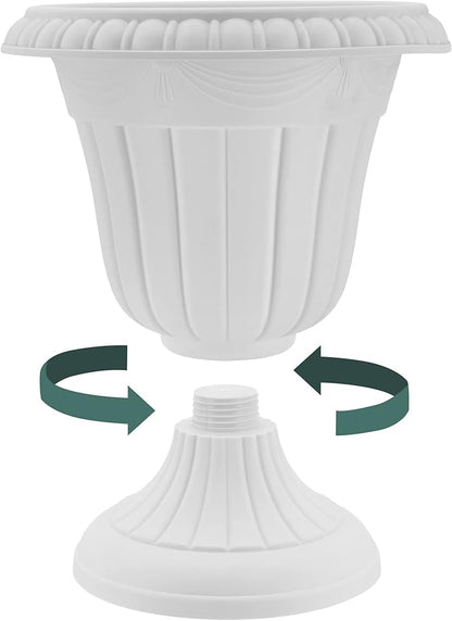 Arcadia Garden Products PL10CP Classic Traditional Plastic Urn Planter Indoor/Outdoor, 15" x 13", Brushed Copper