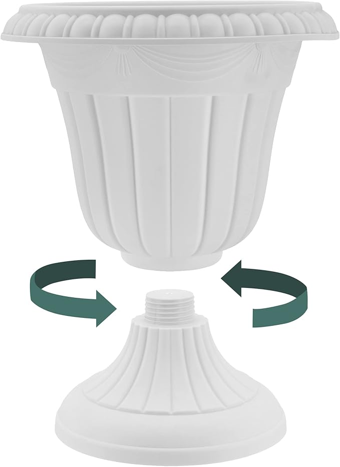 Arcadia Garden Products Classic Traditional Plastic Urn Planter Indoor/Outdoor