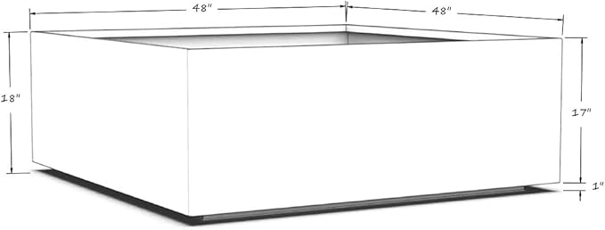 Plantercraft Powder-Coated Aluminum Planter Box - Square Cube - Metal All Weather | Indoor Outdoor Commercial Residential | Made in USA | Fully Assembled