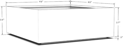 Plantercraft Powder-Coated Aluminum Planter Box - Square Cube - Metal All Weather | Indoor Outdoor Commercial Residential | Made in USA | Fully Assembled