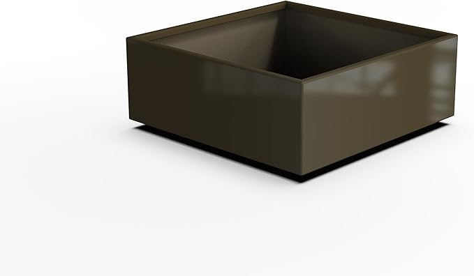 Plantercraft Powder-Coated Aluminum Planter Box - Square Cube - Metal All Weather | Indoor Outdoor | Made in USA | Fully Assembled