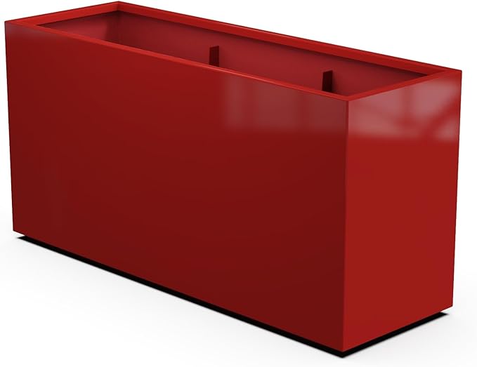 Plantercraft Powder-Coated Aluminum Planter Box - Rectangle - Metal All Weather | Indoor Outdoor | Made in USA | Fully Assembled