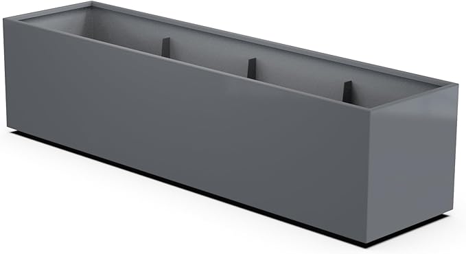 Plantercraft Powder-Coated Aluminum Planter Box - Rectangle - Metal All Weather | Indoor Outdoor | Made in USA | Fully Assembled