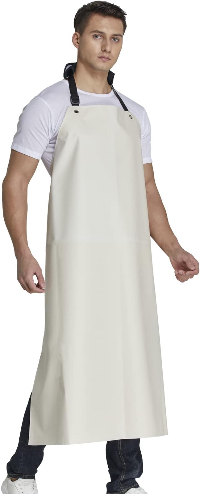 Rubber Waterproof Apron Butcher Heavy Duty -Oil Chemical Resistant Safety Aprons for Cleaning Fish, DishWashing
