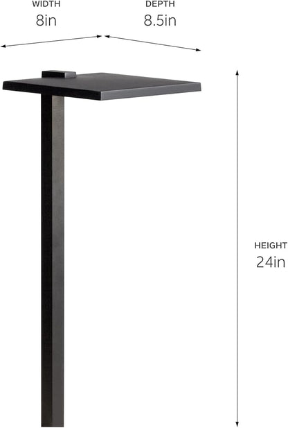 12 Volt 2700K LED 8" Shallow Shade Path Light in Textured Black