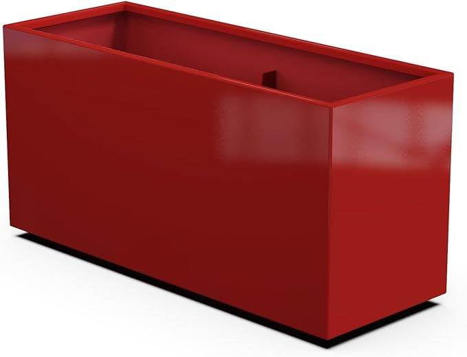 Plantercraft Powder-Coated Aluminum Planter Box - Rectangle - Metal All Weather | Indoor Outdoor | Made in USA | Fully Assembled