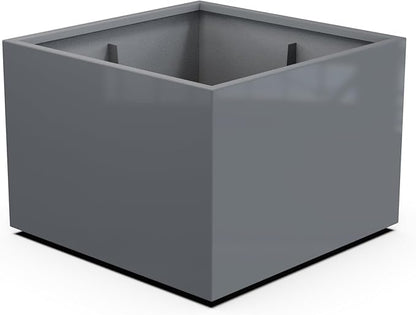 Plantercraft Powder-Coated Aluminum Planter Box - Square Cube - Metal All Weather | Indoor Outdoor | Made in USA | Fully Assembled