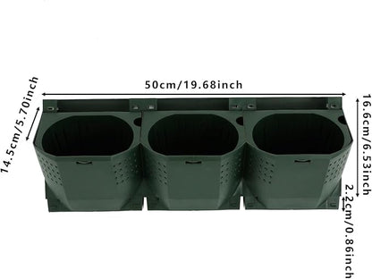 Wall-Mounted Flower Pot Holder for Indoor Outdoor Use on Balcony, Patio, Garden (36-Slot Army Green)