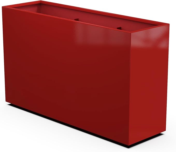 Plantercraft Powder-Coated Aluminum Planter Box - Rectangle - Metal All Weather | Indoor Outdoor | Made in USA | Fully Assembled