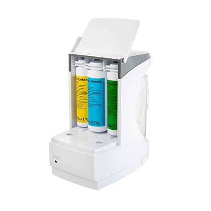 AquaTru Carafe Smart Countertop Water Purifier | App-Connected 4-Stage Reverse Osmosis System with Glass Carafe Removes Forever Chemicals, Lead & Fluoride | Track Filter Life | No Plumbing