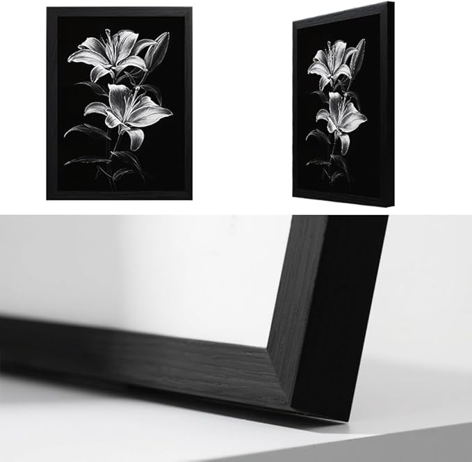 Flowers Bathroom Wall Art Prints Canvas Art Wall Decor Framed Vintage Wall Art Decor Black and White Wall Art Decorations Botanical Hallway Wall Art Pictures for Bathroom Artwork For Walls 8x10 Inchs