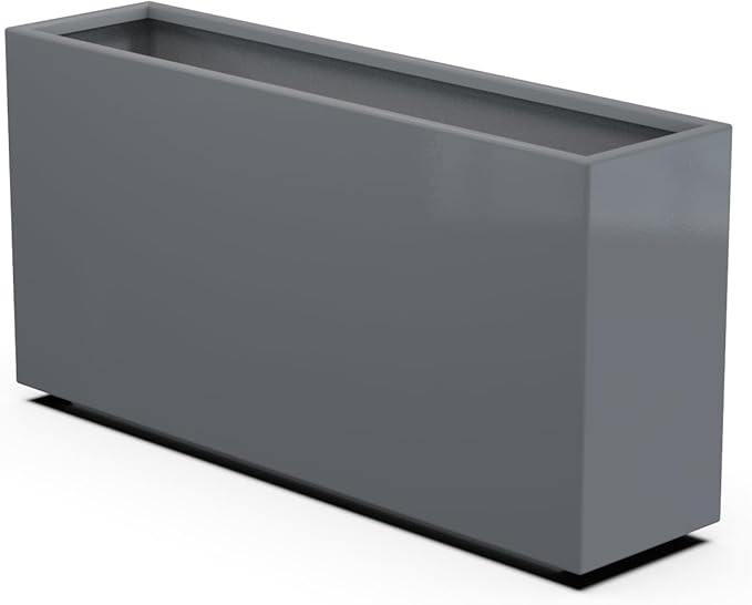 Plantercraft Powder-Coated Aluminum Planter Box - Rectangle - Metal All Weather | Indoor Outdoor | Made in USA | Fully Assembled