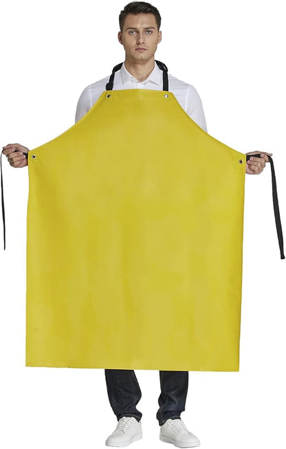 Rubber Waterproof Apron Butcher Heavy Duty -Oil Chemical Resistant Safety Aprons for Cleaning Fish, DishWashing