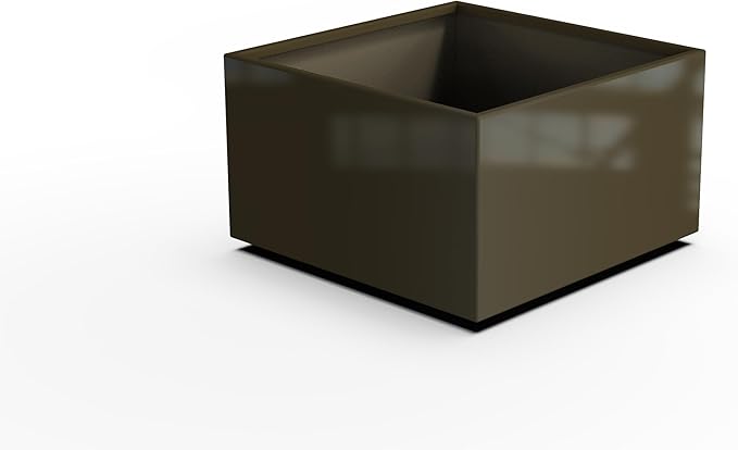 Plantercraft Powder-Coated Aluminum Planter Box - Square Cube - Metal All Weather | Indoor Outdoor | Made in USA | Fully Assembled