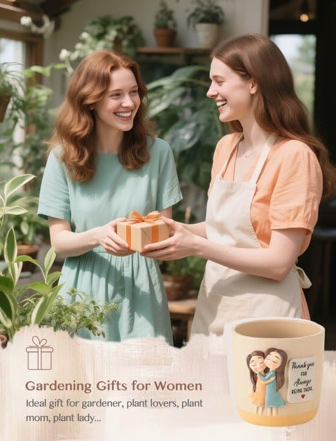 Gardening Gifts for Women: 5.3in Plant Pot Gifts for Gardener - Plant Mom Gifts for Gardener - Plant Pot Garden Gifts for Mom Friends Lady Christmas Birthday Mothers Day