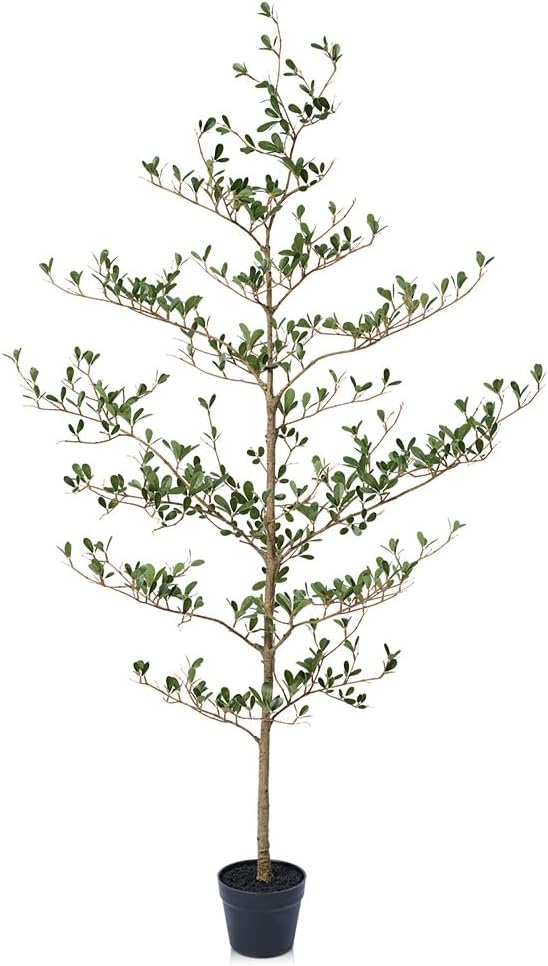 Artificial Black Olive Tree 5ft - Shady Lady UV Resistant Faux Olive Trees Indoor Outdoor Decor - Modern Aesthetic Tall Fake Plants with Pot for Home Office Living Room Patio Floor, VN140